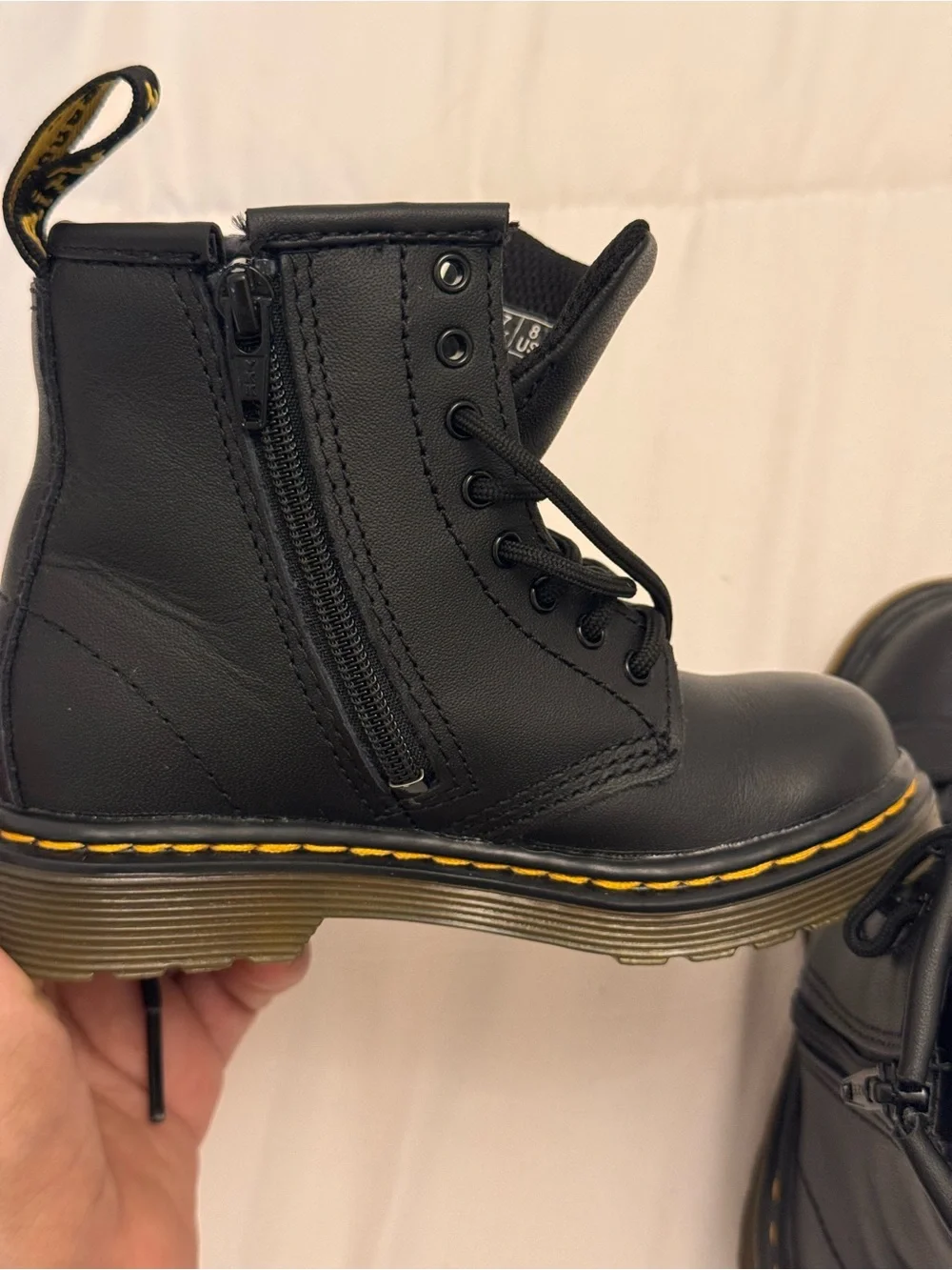DR MARTENS TODDLER 1460 SOFTY T LEATHER LACE UP BOOTS